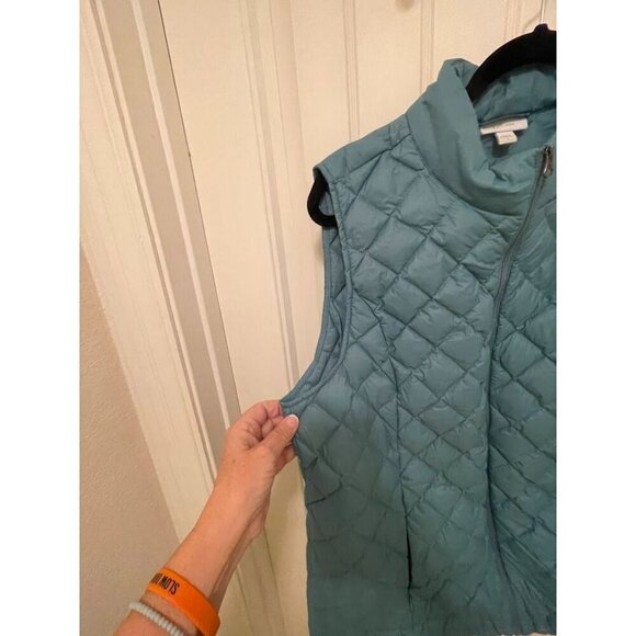 J. Jill Womens Down Quilted Vest‎ Size L Light Blue Nylon Shell & Lining - Picture 5 of 10